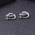 wholesale S925 Silver New Elegant Natural Amethyst Topaz Sapphire Earrings Exquisite Vintage Color Gemstone Earrings-0-2