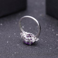 wholesale S925 Silver Light Luxury High-End Natural Gemstone Ring, Fashionably Elegant Set with Amethyst-0-3
