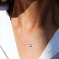 Sterling Silver 1-Carat Moissanite Mermaid's Tear Pendant Necklace-0-2