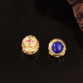 wholesale Gold-plated S925 ancient silver Zanaki girl inlaid with lapis lazuli spacer beads through-hole handmade DIY jewelry accessories-0-3