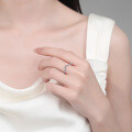 S925 Sterling Silver Full Moissanite Women's Ring, Fine V-Row, Minimalist Daily Wear-0-2