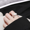 wholesale S925 Sterling Silver Korean-style Round Pendant English Double-layer Paris Word Romantic Couple Ring Open Ring-0-3