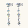 wholesale 925 Sterling Silver Korean Style Instagram Famous Long Moissanite Earrings for Women, High-End Design Fringe Ear Jewelry-0-1