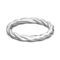 wholesale S925 Sterling Silver New INS Style Women's Ring, Simple and Fashionable Twist Design, Personalized and Versatile Plain Silver Ring for Women-0-4