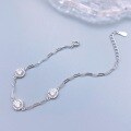 wholesale S925 Sterling Silver Round Diamond-Cut Cubic Zirconia Bracelet, Fashionable High-End Sense Gift for Girlfriend or Best Friend Jewelry-0-3