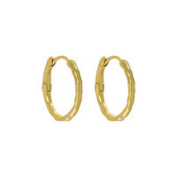 wholesale S925 sterling silver Korean version ins niche design textured minimalist irregular frosted matte circle earrings-18K Gold [Medium/18#]>925 Silver