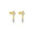 wholesale S925 Sterling Silver Marquise Zirconia Drop Dangle Earrings With Crystal Accents And Tassel-0-22
