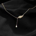 wholesale Metal material Korean version angel wing necklace women ins light luxury student design sense small fresh mother-of-pearl wing collarbone chain-0-2