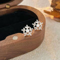 wholesale Sterling Silver with Snowflake Ear Studs for Women, Ethereal and Fresh Style, Elegant and Sweet Best Friend Earrings, Versatile Accessories-0-0