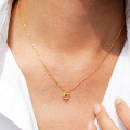14K Gold Plated 925 Sterling Silver Full Moissanite Square Pendant Necklace-0-0
