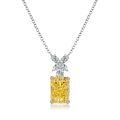 wholesale 925 Sterling Silver Women's Necklace HW Same Style Square Ice Cut Pendant High Carbon Diamond Zircon Collarbone Chain Factory Direct-0-8