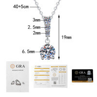 S925 Silver Full-Inlaid Moissanite Minimalist Pendant Necklace for Women Wholesale-1.19 carat moissanite