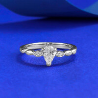 wholesale Metal material first: Mu Jing Jewelry New Mini Water Drop Ring for Women, Simple and Personalized Thin Stackable Ring, Fashionable Classic Style-R1394 Small Water Drop Ring Size 6