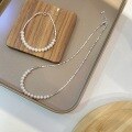 wholesale Sterling silver Korean-style irregular broken silver pearl necklace for women, versatile minimalist design, luxury collarbone chain accessory-0-1