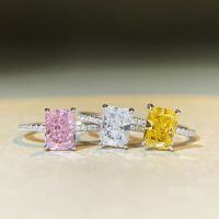 wholesale S925 Sterling Silver Women's Xiyin Ice Cut Ring 6X8 Zircon Ring Wholesale 2 Carat Diamond Ring Wholesale-White Diamond-CBJZ433 8