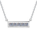 925 Sterling Silver Full Diamond Pendant Necklace with 1-Carat Moissanite-0-3