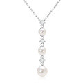 S925 Sterling Silver Simple Single Freshwater Pearl Pendant-0-13