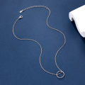 wholesale S925 Sterling Silver Minimalist Geometric Circle Collarbone Chain Necklace, Classic and Versatile for Everyday Layering, INS Style-0-3