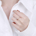 wholesale [] S925 Sterling Silver Moissanite Minimalist Band Ring, Small Design for Women's Index Finger, Fashionable and Unique-0-3