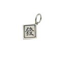 wholesale 925 Sterling Silver "Fa" Character Wealth-attracting Pendant, Chinese Style DIY Handmade Bracelet Red Cord Accessory Keychain Charm Plaque-0-4