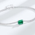 wholesale S925 Silver European and American Minimalist Geometric Cultured Emerald Bracelet, Light Luxury High-End Retro Women's Bracelet, Cross-Border Hot Purchase-0-2