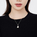 wholesale Sterling Silver Single Freshwater Pearl Pendant Necklace for Women, Versatile Small and Minimalist Design, Luxury Collarbone Chain Jewelry Gift for Girlfriend-0-2
