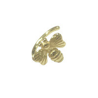 wholesale S925 sterling silver small bee ear cuff, ear clip for non-pierced ears, earrings, Korean fashion style-Bee Ear Cuff (Single Gold-plated Copper Ear Cuff on the Right)