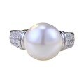 wholesale S925 Silver New Simple and Fashionable Women's Ring with 10mm Pearl, Hot-Selling Style-0-4