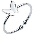 wholesale S925 Sterling Silver Ring for Women, Ethereal and Sweet, Smooth Butterfly Ring, Minimalist Open-Ended Tail Ring J0049-1-0-4