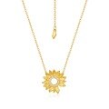 wholesale S925 sterling silver gold-plated Buccellati-style filigree sunflower necklace, niche design, women's wholesale-0-5