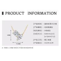 925 Silver 2-Carat Pink Diamond Invisible Necklace Mermaid's Tear Dopamine Pendant-Irregular Necklace [K Gold]  925 Silver