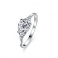 S925 Sterling Silver 15ct Pear-Shaped Moissanite Ring for Women-0-4