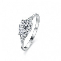 S925 Sterling Silver 1.5ct Pear-Shaped Moissanite Ring for Women-1.5 carats (set with moissanite)  19 yards