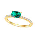 wholesale 14K gold plated S925 sterling silver emerald nano gemstone ring, fashionable and elegant minimalist luxury ring-0-0