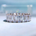 wholesale S925 Silver New Style 4*6 Rectangular Pagoda European and American Ins Fashion Versatile Ring for Women-0-5