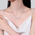 wholesale S925 Sterling Silver Women's Moissanite Necklace Smiling Row of Diamonds Line Chain Simple and Advanced Icy Feel Gift for Best Friend-0-1