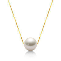 S925 Sterling Silver Geometric Hollow Natural Freshwater Pearl Necklace-Lulutong Pearl Necklace [K Gold]  925 Silver