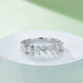 wholesale S925 sterling silver plated with 18k gold moissanite pave ring and pear-shaped moissanite ring for couples-0-3