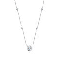 wholesale S925 Sterling Silver Moissanite Diamond Necklace, Light Luxury Minimalist Niche Circular Collarbone Chain with Beating Heart Moving Pendant-0-4