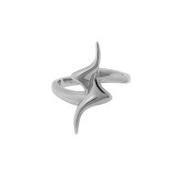 wholesale S925 Sterling Silver Seagull Series Versatile Textured Open Adjustable Ring for Women, JA704 Korean Version Ins Original Design-Platinum [No. 14/Adjustable] Opening adjustable