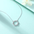 wholesale S925 Sterling Silver Bamboo Knot Round Pendant Necklace for Women, Minimalist Design, Versatile and Fashionable-0-2