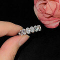 wholesale S925 silver new style simulated row diamond ring 5*7 carat solitaire ring for women-0-1