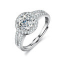 Sterling Silver Moissanite Ring, 1 Carat V-Prong Setting, Live Stream Collaboration-0-2