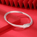 wholesale Fine Silver S990 Three-Life Three-World Bracelet for Women, Small and Exquisite Design, Light Luxury Triple Loop Bangle, Cross-Border New Product-0-2