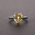 wholesale S925 Silver 4 Carat Heart 10*10 High Carbon Diamond Ring for Women, Cross-Border Best-Seller, Live Streaming One-Click Dropshipping-0-7