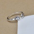 wholesale 925 Sterling Silver Minimalist Cat Paw Ring, Open Adjustable Finger Ring, Small Niche Design, Fashionable and Simple Plain Circle-0-5