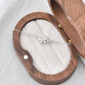 Sterling Silver Butterfly Flower Bracelet with Marquise Moissanite-0-2