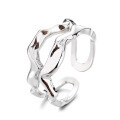 wholesale S925 silver Korean-style geometric irregular-shaped trendy minimalist versatile elegant open ring for women-0-4