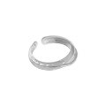 wholesale S925 sterling silver 385 Korean version ins niche design glossy open ring for women-0-5