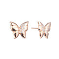 wholesale 925 Sterling Silver Rose Gold Butterfly Ear Studs Women New Design Small and Fresh Unique Style Elegant Earrings Ins Fashion Earrings-0-4